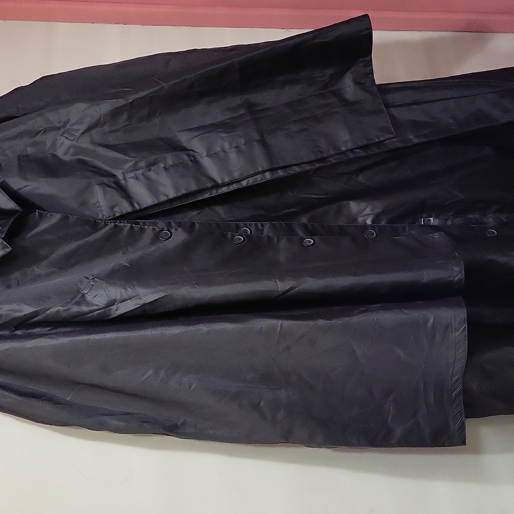 BLACK CAPE STYLE FULL LENGTH RAINCOAT PLUS SIZE - Picture 7 of 10